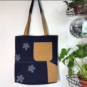 Gap & Carhartt Denim and Tan Tote Bag